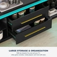 thumbnail image 2 of BELLEZE 67" TV Stand for TV up to 75",  with LED Lights Change to Melody of Music - Studio (Black), 2 of 7