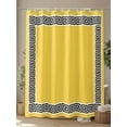 thumbnail image 4 of Yellow Traditional Shower Curtain, Greek Key Meander Border Square Geometric Waterproof Shower Curtain Set with 12 Hooks Lightweight Washable Fabric Shower Curtains for Bathroom 60x72 Inches, 4 of 6