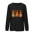 thumbnail image 6 of Odeerbi Thanksgiving Shirts For Women Fashion 2025 Casual Long Sleeve Pumpkin Print Sweatshirt Tops Blouse Black, 6 of 6