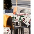 thumbnail image 5 of Fsddascl Christmas Outdoor Tablecloth - 60x60 Inch Square Dining Table Cover, Xmas Gnomes Winter Snowflake Berry Botanical Rustic Waterproof Outdoor Table Cloth with Umbrella Hole & Zipper for Patio, 5 of 7