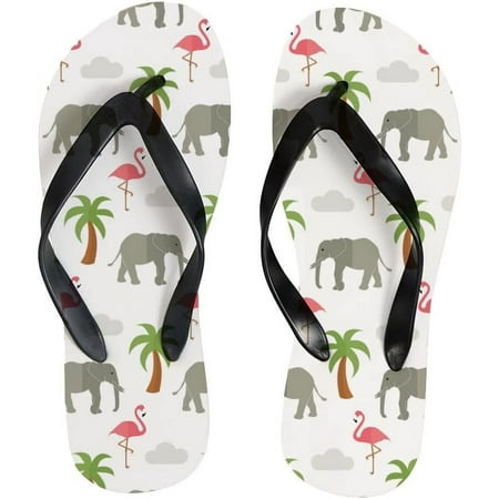 

GZHJMY Women Flip Flops Slippers Cute Elephants Animal Tropical Flamingo Palm Trees Sandals for Beach Summer Shower Men Boy Girl Kid Shoes