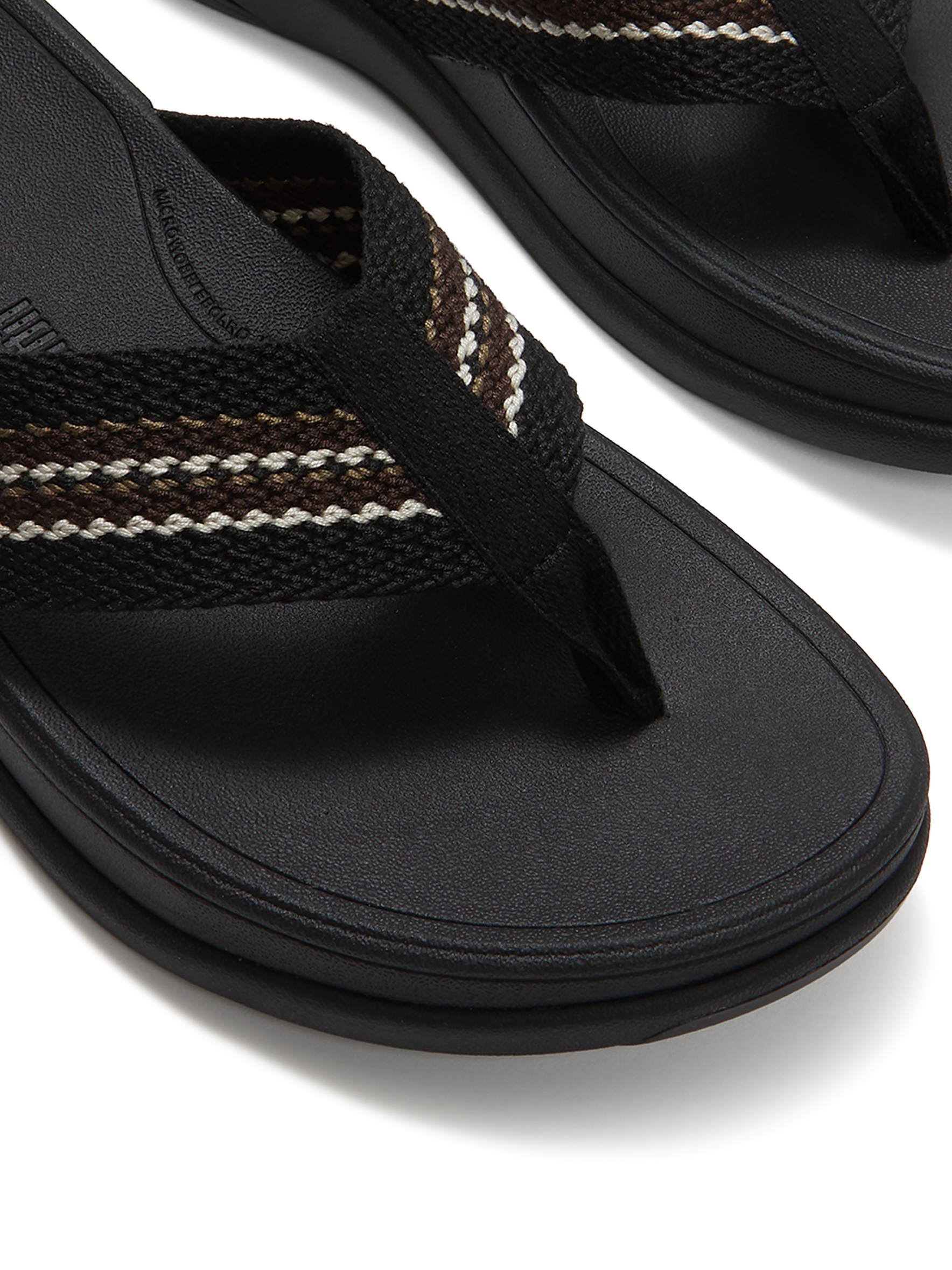 Fitflop Men's F-Mode Go Stripy-Weave Toe-Post Sandals