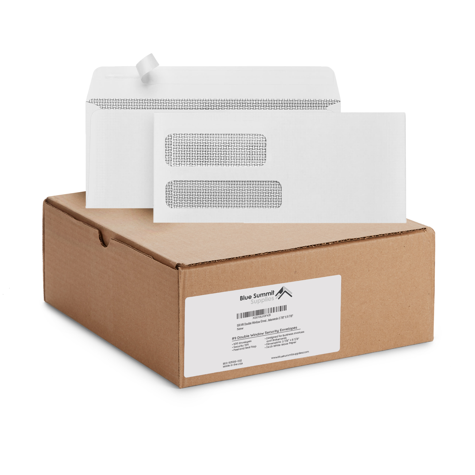 Blue Summit Supplies 10 Self Seal Security Envelopes, White, 500/box