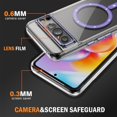thumbnail image 6 of for Google Pixel 8 Pro Case 6.7" 2023,Tough Clear Protective Shockproof Slim Phone Case [Compatible with Magsafe] [Non-Yellowing] [10 FT  Grade Drop Protection] Clear（Purple）, 6 of 18