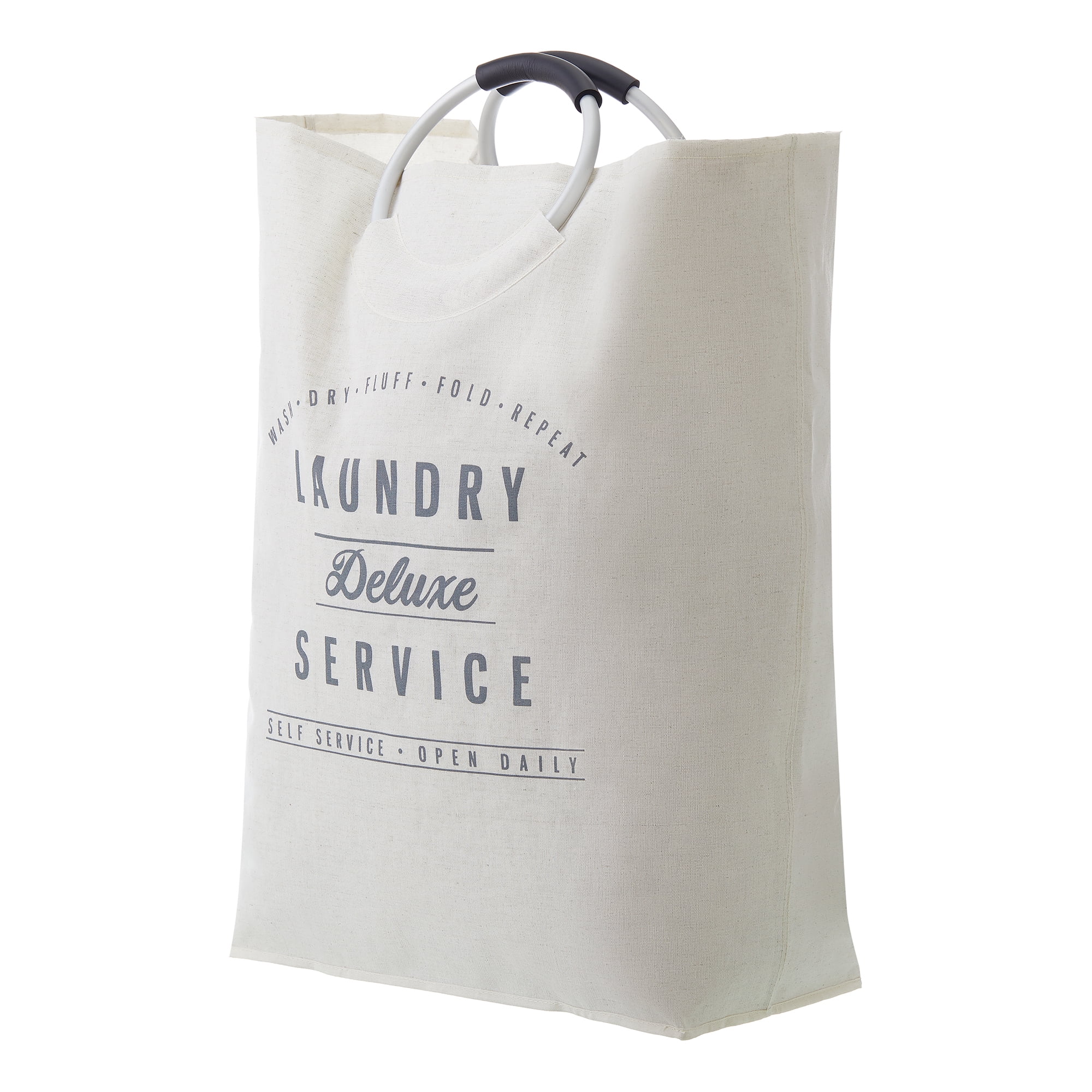 (2 pack) Better Homes & Gardens Laundry Deluxe Service Canvas Tote, Adult, 17 in W x 8.5 in D x 25.25 in H