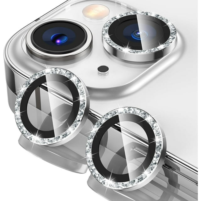 WWS-[2+1PCS for iPhone 14/ iPhone 14 Plus Camera Lens Protector, 9H Tempered Glass Camera Cover Screen Protector Metal Individual Ring for iPhone 14 6.1 inch/iPhone 14 Plus 6.7 inch 2022