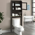 thumbnail image 3 of Legahome Bathroom Cabinets Over The Toilet, Home Over The Toilet Storage with Inner Adjustable Shelf and Open Storage Shelf, Modern Over Toilet Cabinet Bathroom Organizer Cabinet Space Saver, Espresso, 3 of 8