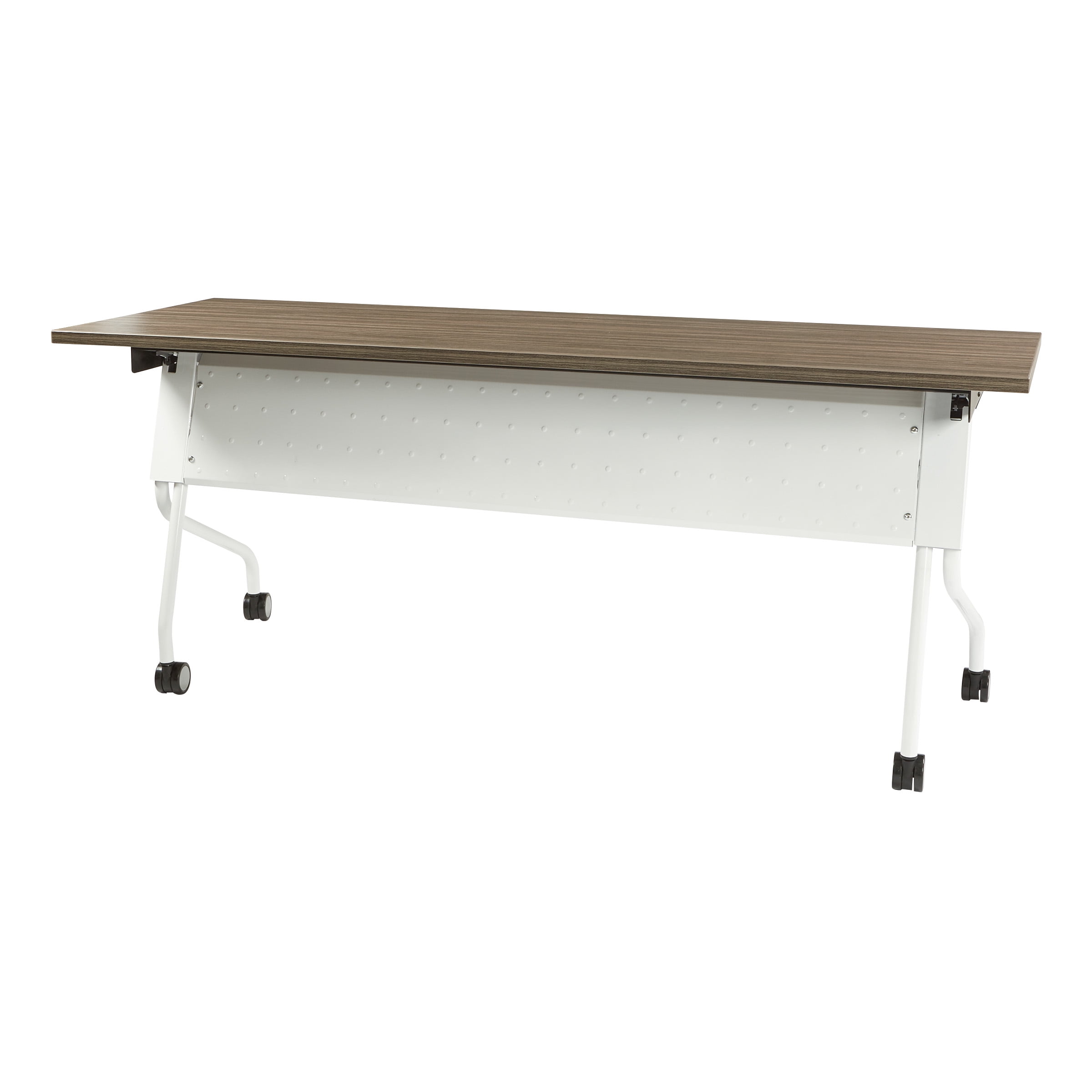 Office Star Products 6' Training Table 72 X 24 Urban Walnut Top White