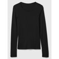 thumbnail image 4 of Camiseta de manga larga GAP para mujer, cuello redondo, color negro intenso, talla S, 4 of 4