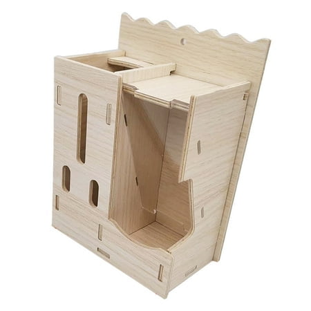 Wooden Hamster Maze Villa with Slide Seesaw Chew Proof Hideout Cage Accessories Playground for Hamsters Gerbils Small Animals
