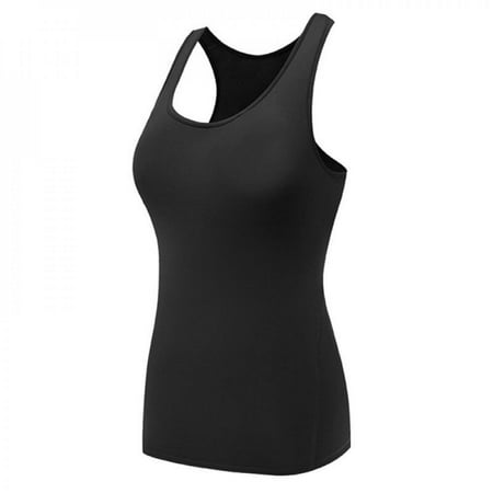 

Clearance!Women s Sports Fitness Vest Quick-drying SleevelessClothes Without Chest Randing Striy Sweater Jumei Yoga Clothing Black L