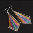 thumbnail image 4 of Grandest Birch Bohemian Women Multicolor Silk Geometric Water Drop Hook Earrings Jewelry Gift Alloy, Silk Gold, 4 of 8