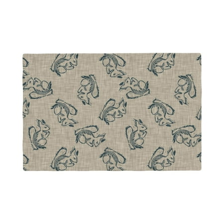 

Placemats Set of 4 Sketch Squirrels Linen Place mats for Dining Table Indoor/Outdoor Cute Heat Resistant Washable Table Mats(18 x 12 )