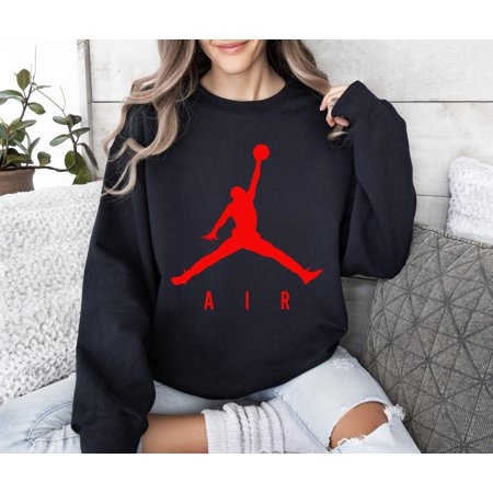 Jordan Air Red Logo Sweatshirt Air Jordan Sweatshirt 6 Sizes S-6Xl!! Fast Ship!! , Unisex Sweatshirt,