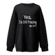 thumbnail image 3 of Gibobby Tops Mujeres Casual Blusa informal de manga larga con cuello redondo y letras impresas para mujer (Negro, XXL), 3 of 5