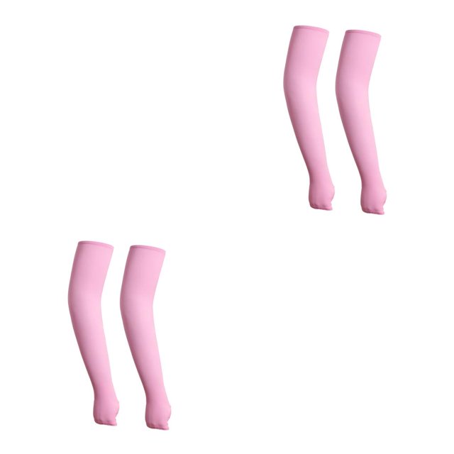 Naiovety Brazo Sol Protección Puño transpirable Ropa deportiva Guantes largos unisex Calentador Mangas de fitness para correr Ciclismo rosa rosado 2Conjunto