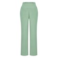 thumbnail image 5 of ZOIGHDA Yoga Pants Women High Waist Straight Wide Leg Solid Color Exercise Gym Running Leggings with Pockets(Mint Green,Medium), 5 of 9