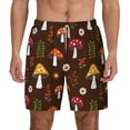 thumbnail image 3 of Uemuo Woodland Mushroom Pattern Mens Swim Trunks Quick Dry Board Shorts with Mesh Lining, Stretch Beach Shorts Quick Dry No-Chafing Board Shorts-3X-Large, 3 of 9