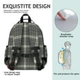 thumbnail image 5 of Brown Blue Checkerboard Checkered Pattern Backpack for School,Cute School Bag,Schoolbag with Adjustable Shoulder Straps & Padded Back,15.25"x11.5"x5.25", 5 of 5