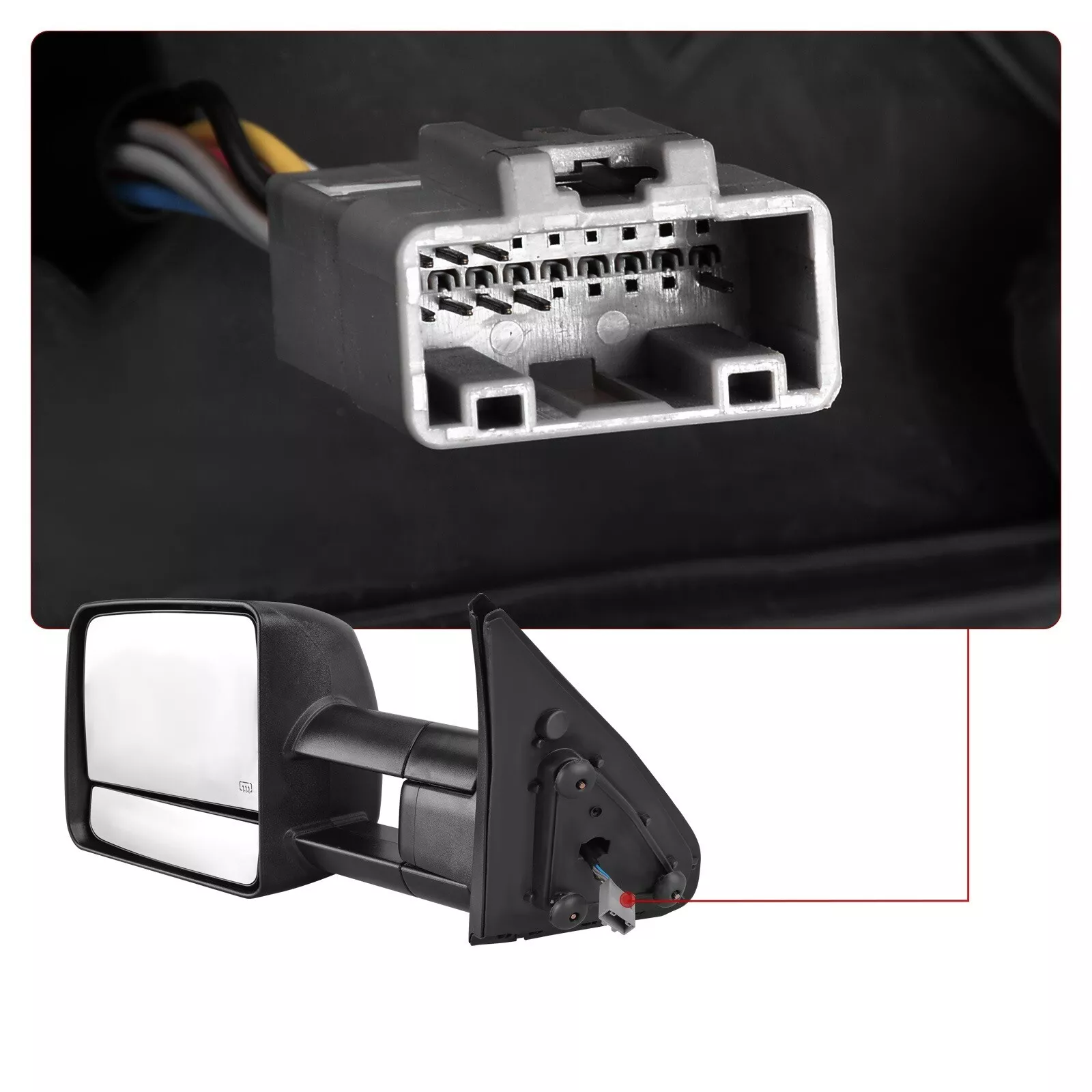 Ledkingdomus Power Heated Tow Mirrors for Toyota 07-17 Tundra 08-17 Sequoia LED Turn Signal