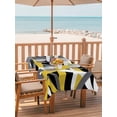 thumbnail image 2 of Outdoor Tablecloths with Umbrella Hole & Zipper, Yellow Black Geometric Rectangle Tablecloth 52x70 Inch, Modern Art Abstract Grey Line Waterproof Table Cloth, Patio/Pool/Picnic Table Covers, 2 of 8