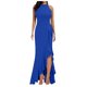 thumbnail image 1 of Vestido largo sin mangas con volantes y abertura para mujer - Vestido de noche sexy con abertura, poliéster-spandex, S-XXL, 1 of 6