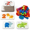 Coogam Numbers and Alphabets Flash Cards Set - ABC Wooden Letters andNumbers Animal Card Board Matching Puzzle Game Montessori Educational ToysGift for Toddlers Age 2 3 4 5 Preschool and Up Years