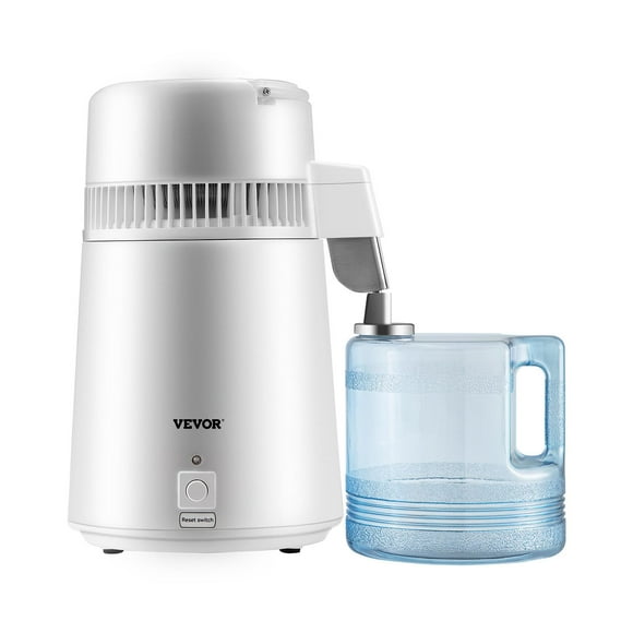VEVOR Destilador de agua, máquina de agua destilada de 1,1 gal, destilación de agua pura de 750 W con contenedor de plástico libre de BPA, kit de destilación de agua con botón, fabricante de agua dest