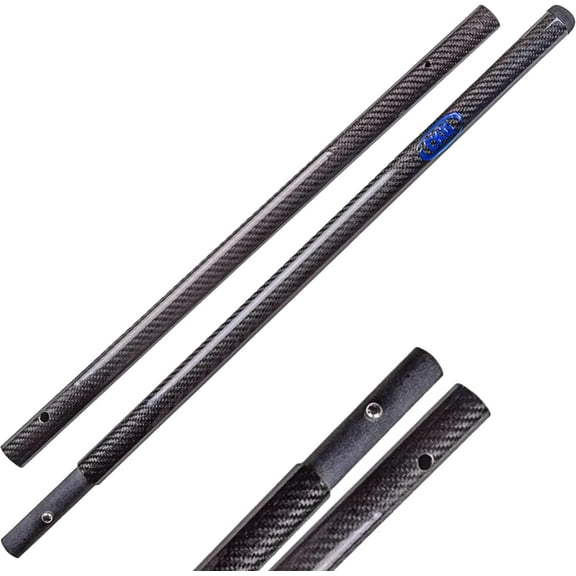 CKG Metal Detector Shovel Travel Carbon Handle Total Length 45.5' Diam 1.1 for Scoop Shovel, Universal Lightweight Pole for Beach Metal Detecting Digging Tools – Black/Travel Size