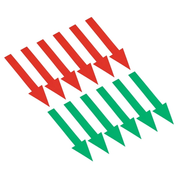 Uxcell Directional Arrow Sticker, 12 Pack Removable Self Adhesive, Red/Green