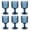 Blue, variant on 6 Pack Glass Cups 300ml,Thickened Tumblers Set with Sunflower & Beaded Texture - Clear, Dishwasher Safe for Iced Coffee, Juice, Beer, Home, Party, Restaurant