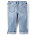 thumbnail image 4 of The Children's Place Toddler Girls Ripped Roll Cuff 90s Straight Jeans, Sizes 12M-5T, 4 of 4