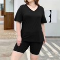 thumbnail image 6 of MSJUHEG Gym Shorts Women Sweatshirt For Women Womens Two Piece Outfits Short Sleeve Tops Short Pants Running Yoga Sport Sets Lounge Sets For Women Black Xl, 6 of 9