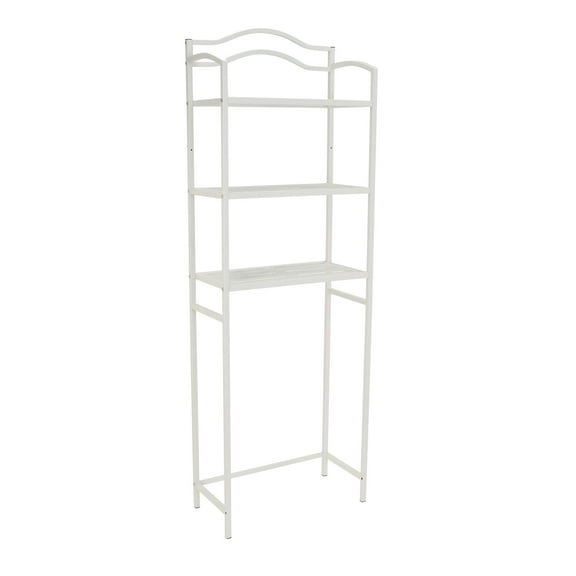 Household Essentials 3-Tier Metal Over the Toilet Bathroom Storage Shelf, White