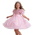thumbnail image 2 of ITSAME Girls Formal Tutu Dresses Sequin Bow Puff Sleeve Princess Wedding Pageant Party Gown Pink Size 7-8, 2 of 7