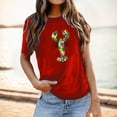 thumbnail image 2 of PMUYBHF Mode pour Femmes Hauts Décontractés Manches Courtes Col Rond T-Shirt Imprimé Ample 3931 m, 2 of 5