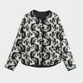 thumbnail image 5 of Women'S Oversized Print Quilted Puffer Jacket Casual Padded Coat White L, 5 of 8