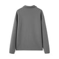 thumbnail image 6 of Ecqkame Women's Lapel Sweatshrits Quarter Zip Pullover Sweatshirt Casual Long Sleeve Fashion Solid Color Pullover Tops Gray XL, 6 of 9