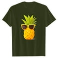 thumbnail image 4 of Icvfdpl Women Fashion T-Shirt Ladies Casual Pineapple Print T Shirt Short Sleeve Tops Leisure Shirt, 4 of 5