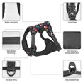 thumbnail image 6 of Haiem Cute Animal Pattern No-Pull Dog Harness Reflective Front Clip Vest with Handle,Step-in Air Dog Harness,Adjustable 2 Metal Rings 4 Buckles-Large, 6 of 6