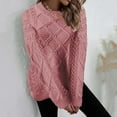 thumbnail image 2 of Vedolay Womens Sweaters Women's Sweaters V Neck Long Sleeve Color Block Striped Casual Knit Pullover Tops,Pink M, 2 of 4