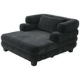 thumbnail image 3 of Christopher Knight Home 52.4" Oversized Chenille Chaise Lounge, Modern Sofa Bed with Layered Armrests, Black, 3 of 13