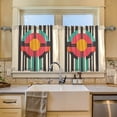 thumbnail image 2 of Yayeee Kitchen Curtains Tier Set of 2 Light Filtering 57"x36" Over Sink Window Panels, Geometric Circle, 2 of 7