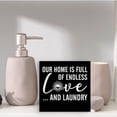 thumbnail image 6 of Zomyto Wooden Box Sign 5x5 In Funny Laundry Sign Laundry Room Our Home Has Endless Love And Laundry Desk Decor, 6 of 7