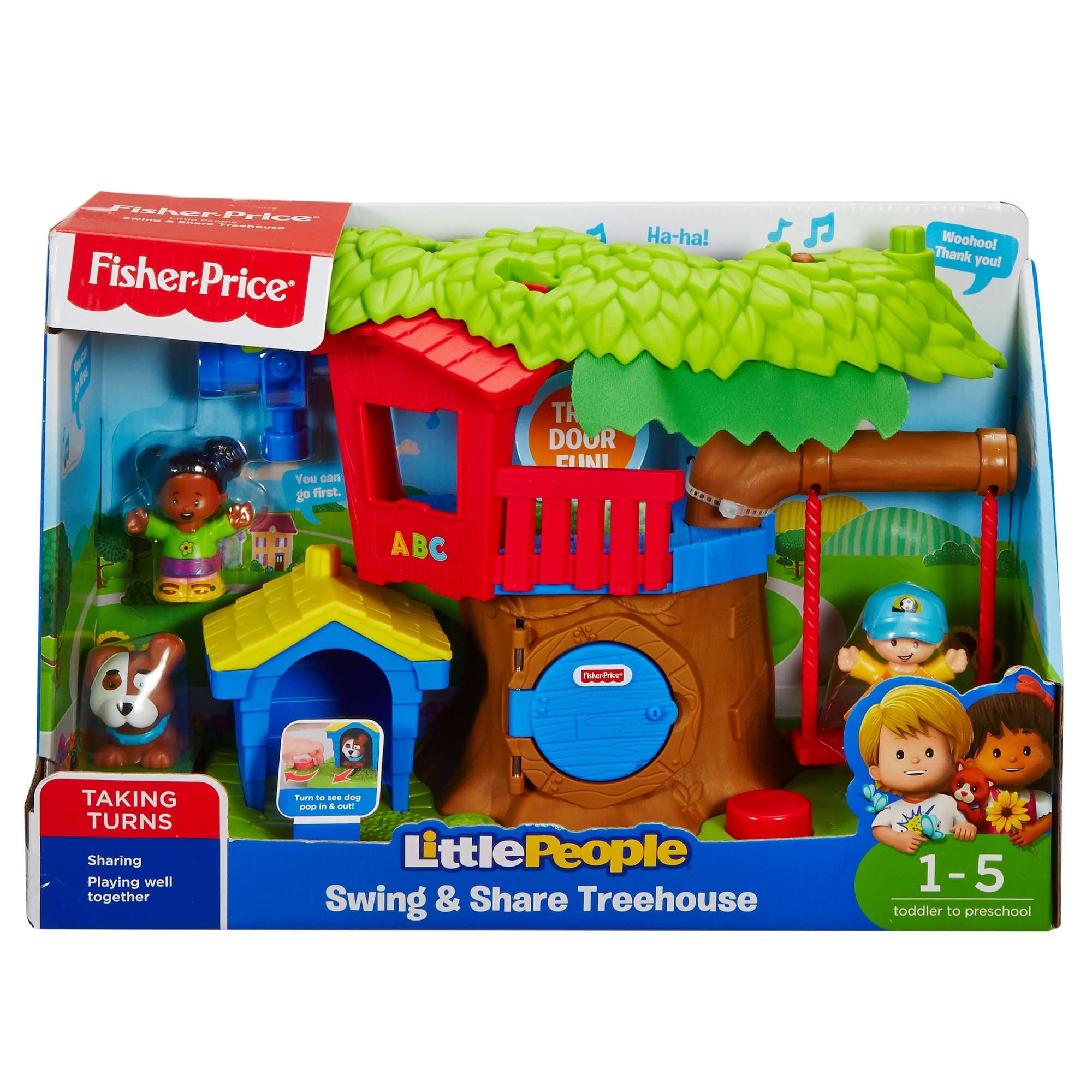 little people swing and share treehouse