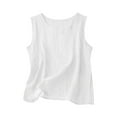 thumbnail image 4 of Womens Tops Cotton Linen Tank Tops For Women Casual Summer Shirt Basic Sleeveless Layering Camisoles Beach Vacation Clothes White, 4 of 4