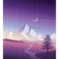 thumbnail image 3 of Northwoods Duvet Cover Set King Size, Mountain Scenery with Lonely Pine Tree River and Hills at the Back, Decorative 3 Piece Bedding Set with 2 Pillow Shams, Violet Pink Pale Grey, by Ambesonne, 3 of 3