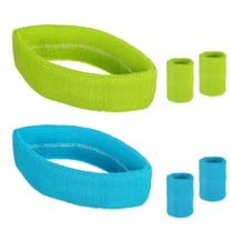 YSNOOWE Neon Party Sports Headband Wristband 2 Sets 7.07X1.97X0.39in
