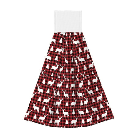 

Gaeub Christmas And New Year Print Hand Towels with Hook Hanging Tie Towels Coral Velvet Dishtowels for Bathroom Restroom Home Decor