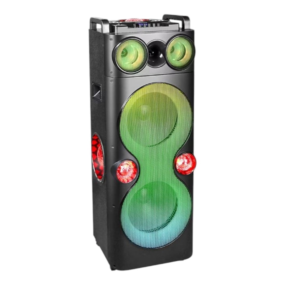 QFX PBX-1260 Dual 12" Party Speaker With Rechargeable Battery and LED Lights